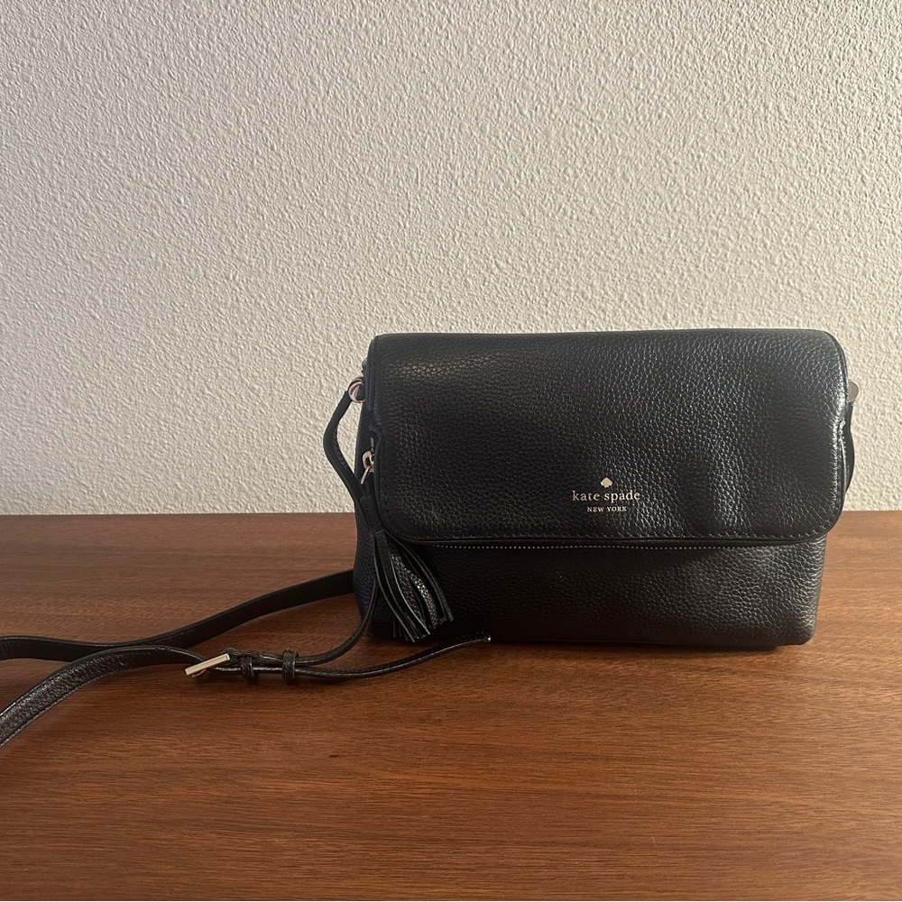Kate Spade Black Pebbled Crossbody Bag